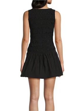 Gianni Bini Black Sleeveless Smocked Waist Mini Dress